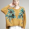 Stella Mccartney Palmembroidered Sweater in Gold - Lyst