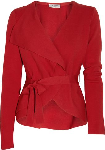 Valentino Woven Jersey Cardigan - Lyst