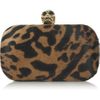 Alexander Mcqueen Skull Ocelotprint Calf Hair Box Clutch in Gold - Lyst