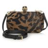 Alexander Mcqueen Skull Ocelotprint Calf Hair Box Clutch in Gold - Lyst