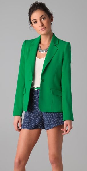 Alice + Olivia Elysee Blazer in Green - Lyst