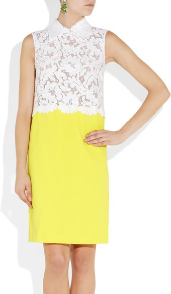  Lace And Stretch Wool-Crepe Dress 
