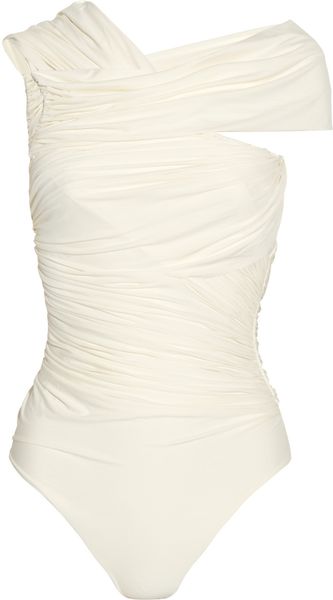 Clube Bossa Couture Asymmetric Ruched Swimsuit - Lyst