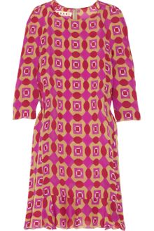 Marni Printed Hammered-silk Dress - Lyst