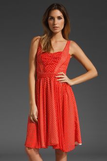 Z Spoke by Zac Posen Polka Dot Chiffon Pintuck Dress - Lyst