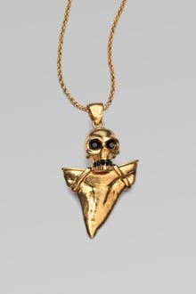 Alexander McQueen Skull & Shark Tooth Pendant Necklace - Lyst
