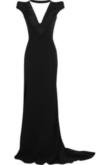 Antonio Berardi Strong-shouldered Jacquard and Crepe Gown - Lyst