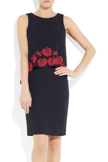 Erdem Delal Lace-appliquéd Stretch-crepe Dress - Lyst