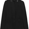 Gucci Woolblend Twill and Leather Jacket in Black - Lyst