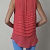 L'agence Washed Chiffon Top in Pink (coral) - Lyst