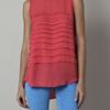 L'agence Washed Chiffon Top in Pink (coral) - Lyst