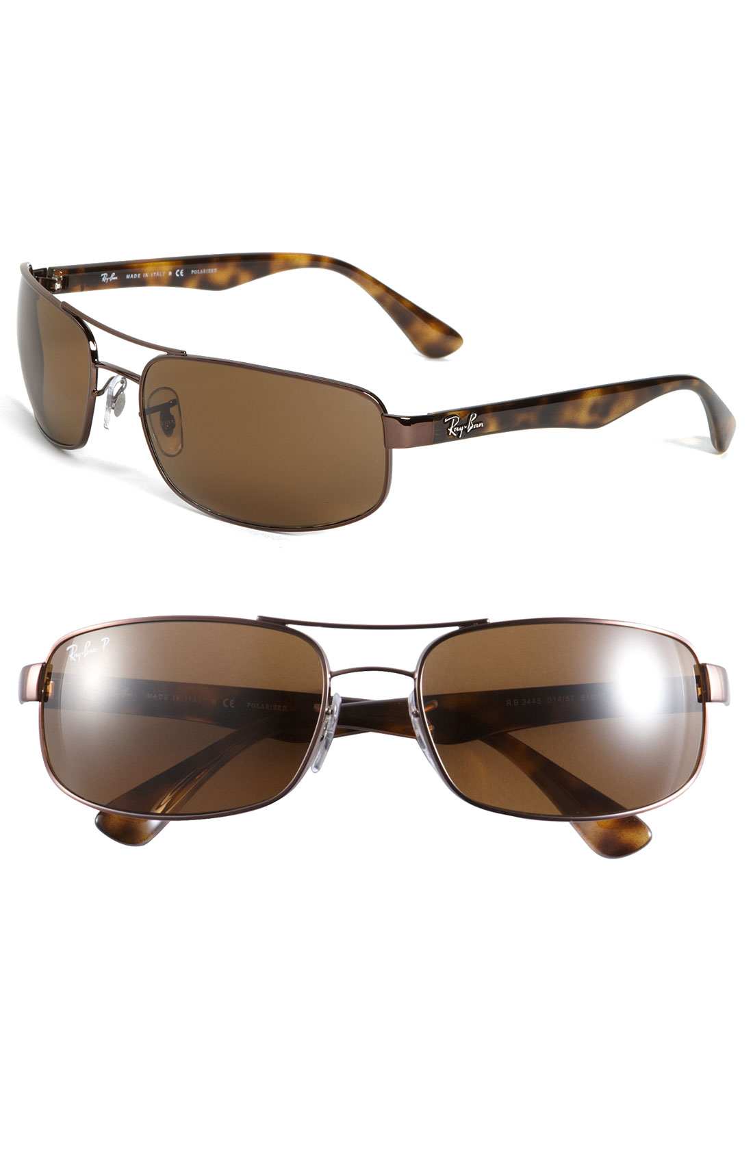 Rayban Polarized Double Bridge Sunglasses in Brown for Men (polarized brown) Lyst