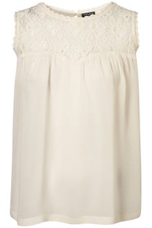 Topshop Sleeveless Lace Sweetheart - Lyst