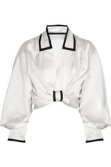 Yves Saint Laurent Cotton and Silk-blend Satin Blouse