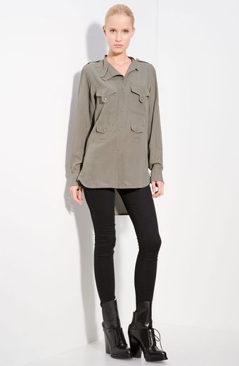 Alexander Wang Silk Crepe Utility Shirt - Lyst