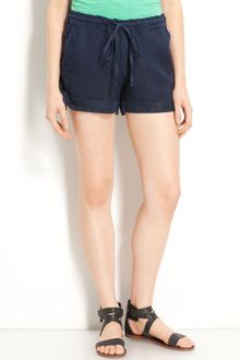 Allen Allen Linen Shorts - Lyst