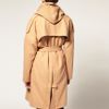 Asos Collection Asos Wool Coat with Hood in Blue (navy) - Lyst