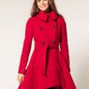 Asos Collection Premium Belted Coat in Red - Lyst