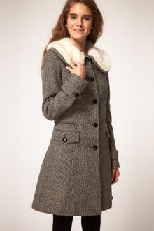 ASOS Collection Swing Coat with Faux Fur Collar - Lyst