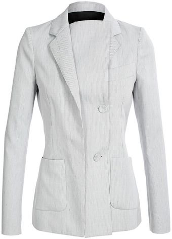  Pinstriped Silk-blend Boyfriend Blazer 