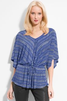 Bobeau Drawstring Waist Stripe Tunic - Lyst