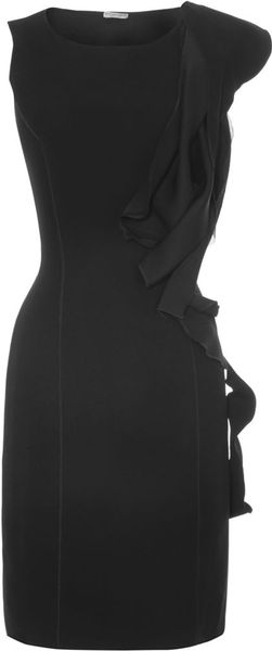 Bottega Veneta Side Ruffle Dress in Black - Lyst