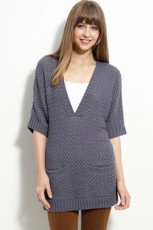 Caslon® Crochet Front Tunic Sweater - Lyst