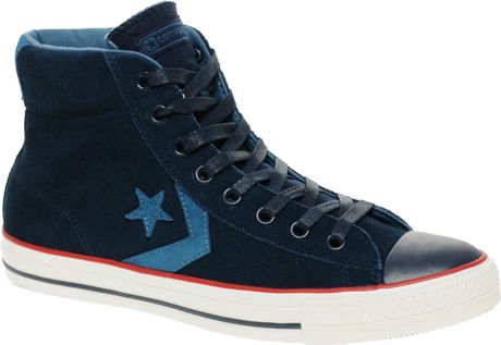 Converse Star Player Suede Ev Hi Top Plimsolls in Blue for Men - Lyst