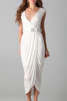 Doo. Ri Long V Neck Dress with Belt - Lyst