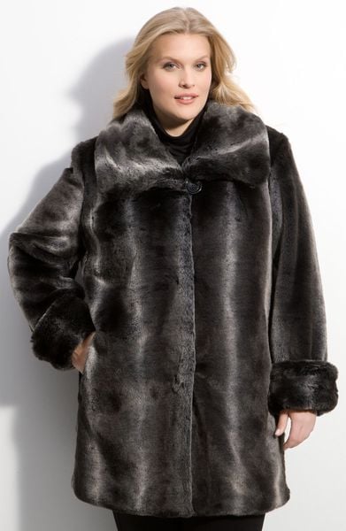 Gallery Faux Fur Coat In Black Blk Chinla Lyst