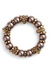 Givenchy Aqua Glass Pearl Stretch Bracelet
