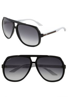 Gucci Vintage Inspired Stripe Aviator Sunglasses - Lyst