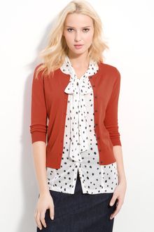 Halogen Three Quarter Sleeve Crewneck Cardigan - Lyst