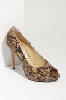 Jimmy Choo Luna Snake Embossed Peep Toe Pump - Lyst