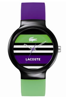 Lacoste Goa Stripe Silicone Strap Watch - Lyst