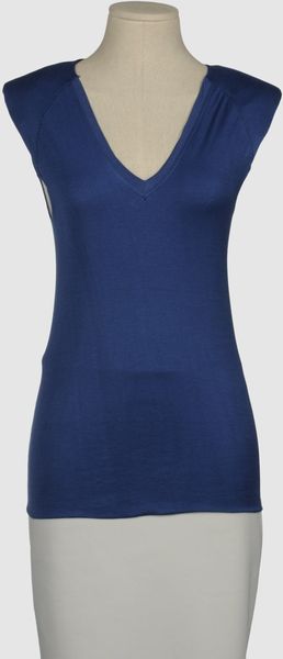 Laneus Sleeveless T Shirts in Blue (beige) - Lyst