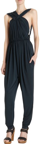 Lanvin Halter Jumpsuit in Blue (petrol) - Lyst