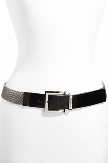 Michael by Michael Kors Mesh Belt with Leather Tab - Lyst