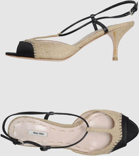 Miu Miu  Highheeled Sandals in Black - Lyst
