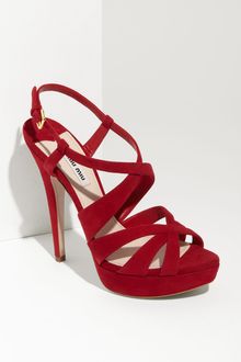 Miu Miu Strappy Platform Sandal - Lyst