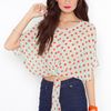Nasty Gal Tied Dot Blouse in Beige (red) - Lyst