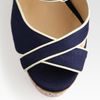 Christian Louboutin Melides Linen & Cork Wedge Sandals in Blue (navy) - Lyst