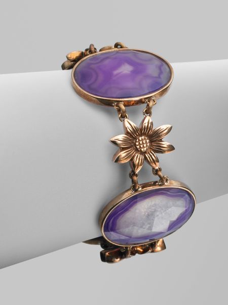 Stephen Dweck Agate Quartz Link Bracelet in Purple - Lyst