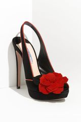 Prada Rosette Trim Platform Sandal