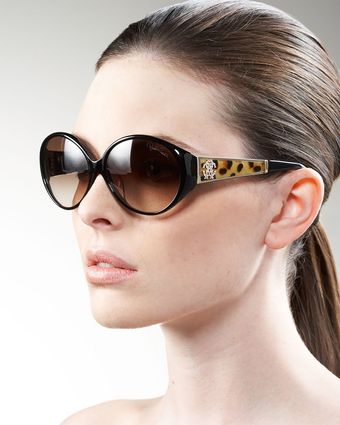 Roberto Cavalli Round Plastic Sunglasses - Lyst