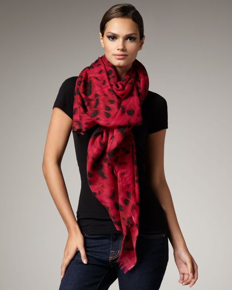 Stella Mccartney Leopardprint Stole, Fuchsia in Red (violt mgnta fuxia) - Lyst