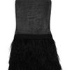 Theory Caliay Polymembrane Brushedsatin and Feather Dress in Black (gray) - Lyst