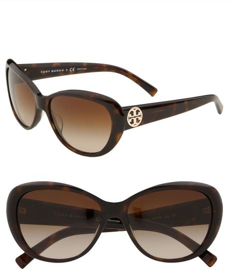 Tory Burch Cats Eye Sunglasses in Brown (tortoise) - Lyst