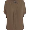 Vince Washed Silk Blouse in Brown (taupe) - Lyst
