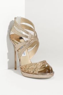 Jimmy Choo Garland Glitter Sandal - Lyst
